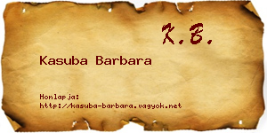 Kasuba Barbara névjegykártya